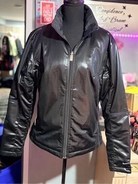 Y2K Vintage Nike Women's Shiny Windbreaker Jacket Full Zip -L PERFECT CONDITION